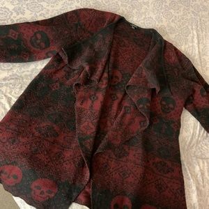 Torrid Red Skull Sweater Cardigan Size 4